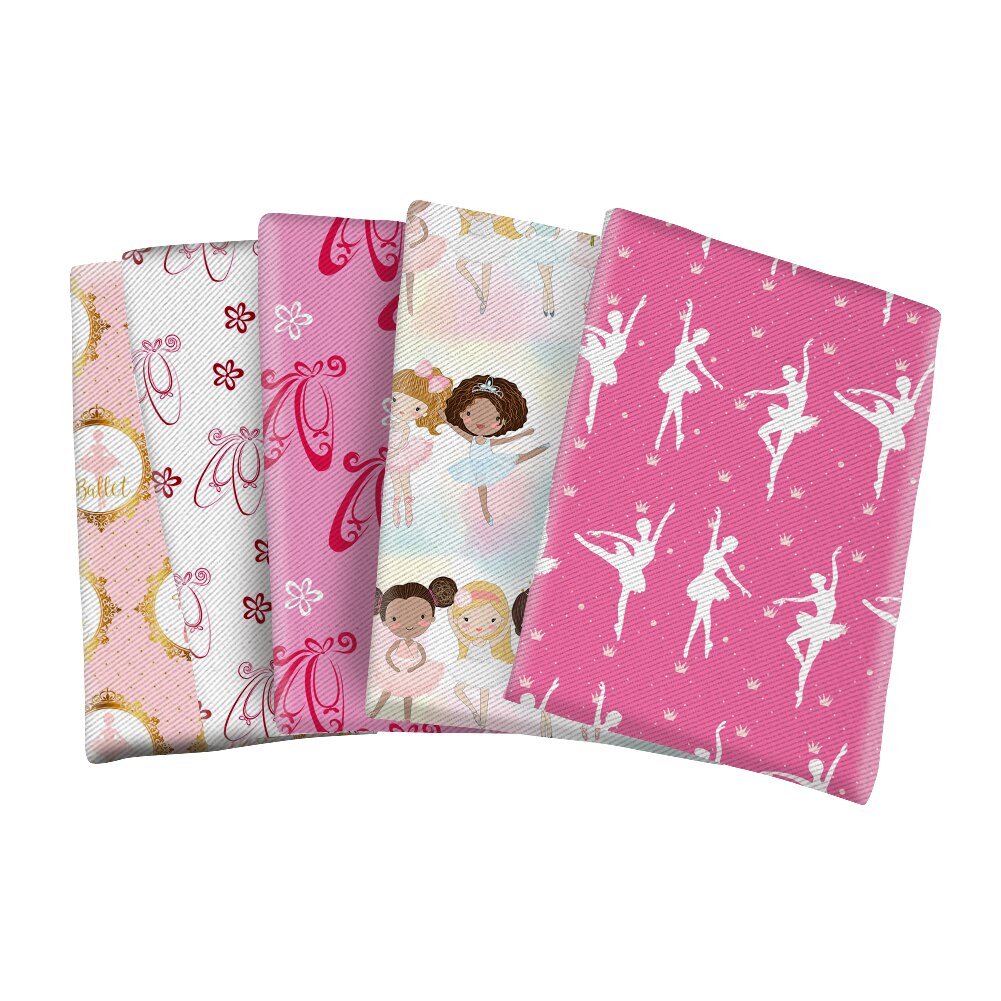 Tissu Kawaii en coton Polyester pour fille, rideau de vêtements pour enfants, housse de coussin, dessin animé, danse de Ballet, bricolage, 50x145CM