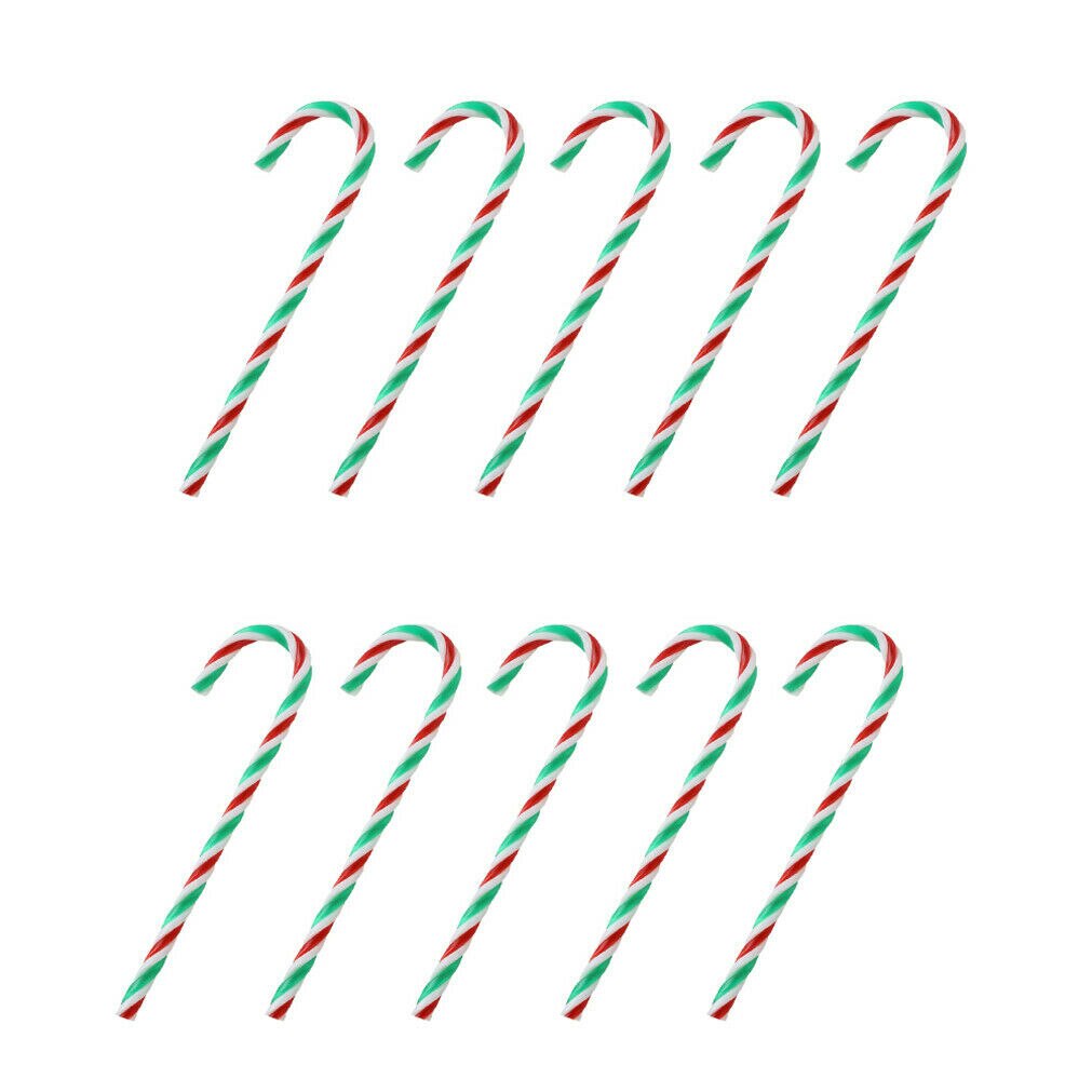 10PCS Year Christmas Christmas Acrylic Candy Canes Sweet Xmas Tree Hanging Ornaments-RO: green