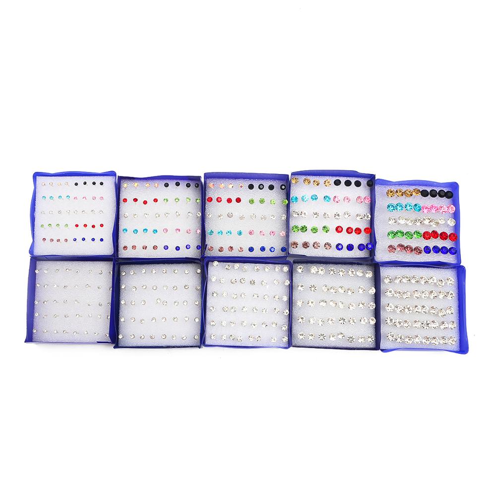 20 paare/satz 3/4/5/6mm Bunte Kristall Zucht Ohrringe Neue Einfache Ohrringe durchbohren Kunststoff ohr Für Frauen Schmuck Schmuckstück