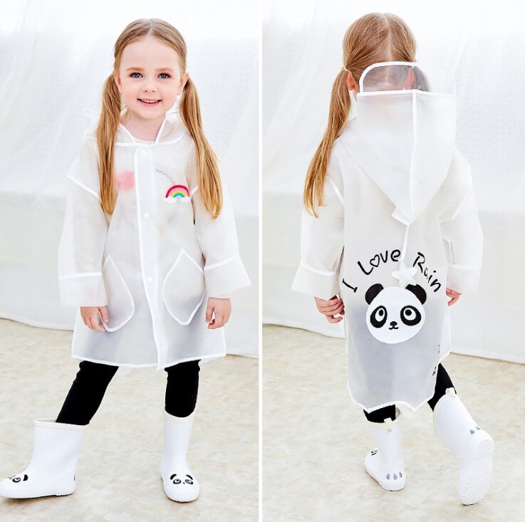 Regenmantel kinder transparent OutdoorWaterproof EVA Regen Mantel Kinder Undurchlässig Poncho Junge Mädchen Regen Mit Kapuze Jacke