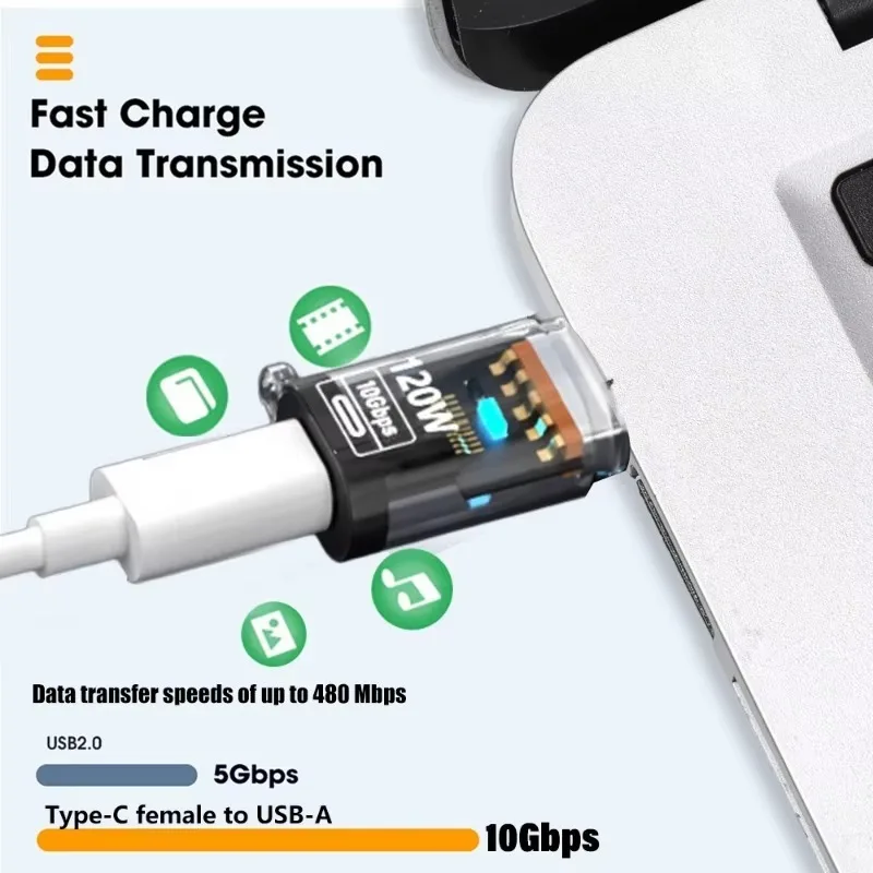 120 W USB C OTG Adapter USB auf Typ C Datenübertra... – Grandado