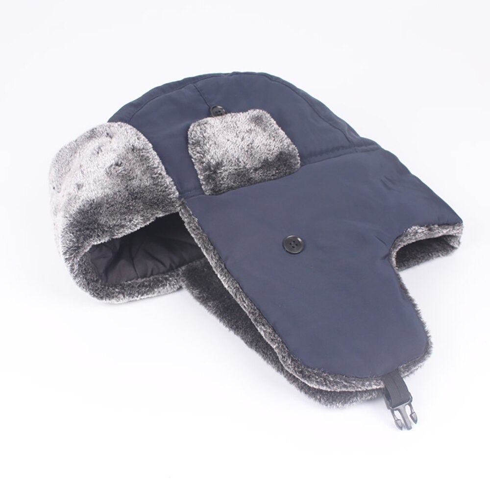 Russian Ushanka Cap Scarf with Earflap Winter Outdoor Trapper Cap for Men Winter Warm Bomber Hats Thicken Fur Neck Warmer Soft