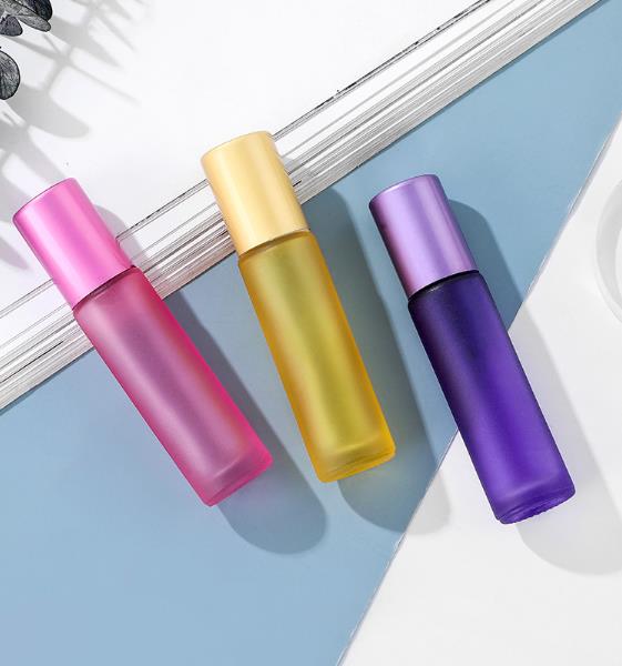 8 farver lipgloss æterisk olie parfume flaske rullekugle tyk glas roll on holdbar til rejse kosmetik beholder