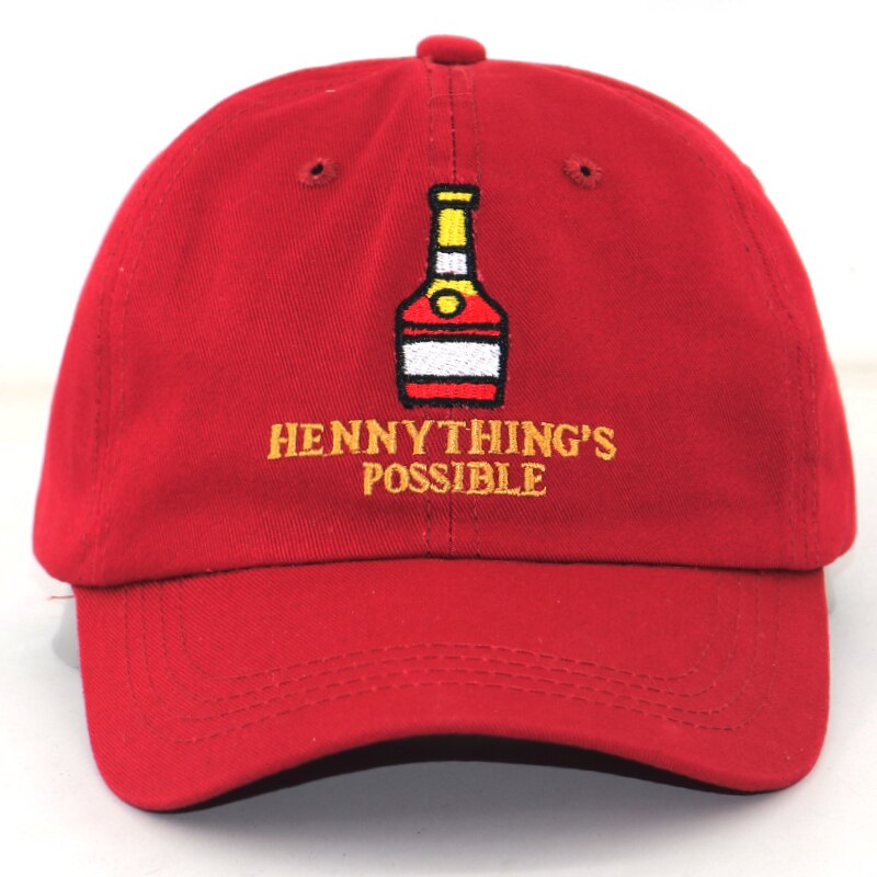 Sombreros Henny para papá, sombrero de algodón con bordado ajustable, correa, hip hop, gorras de béisbol, unisex: Borgoña
