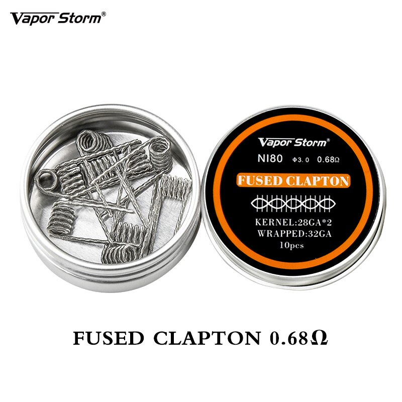 2 boxen NI80 Nichrome Hohe Dichte Außerirdischer V2 Verschmolzen Clapton Vorgefertigte Heizung Spule Elektronische Zigarette Spiralen RDA RTA RDTA Spule: 10x verschmolzen Clapton