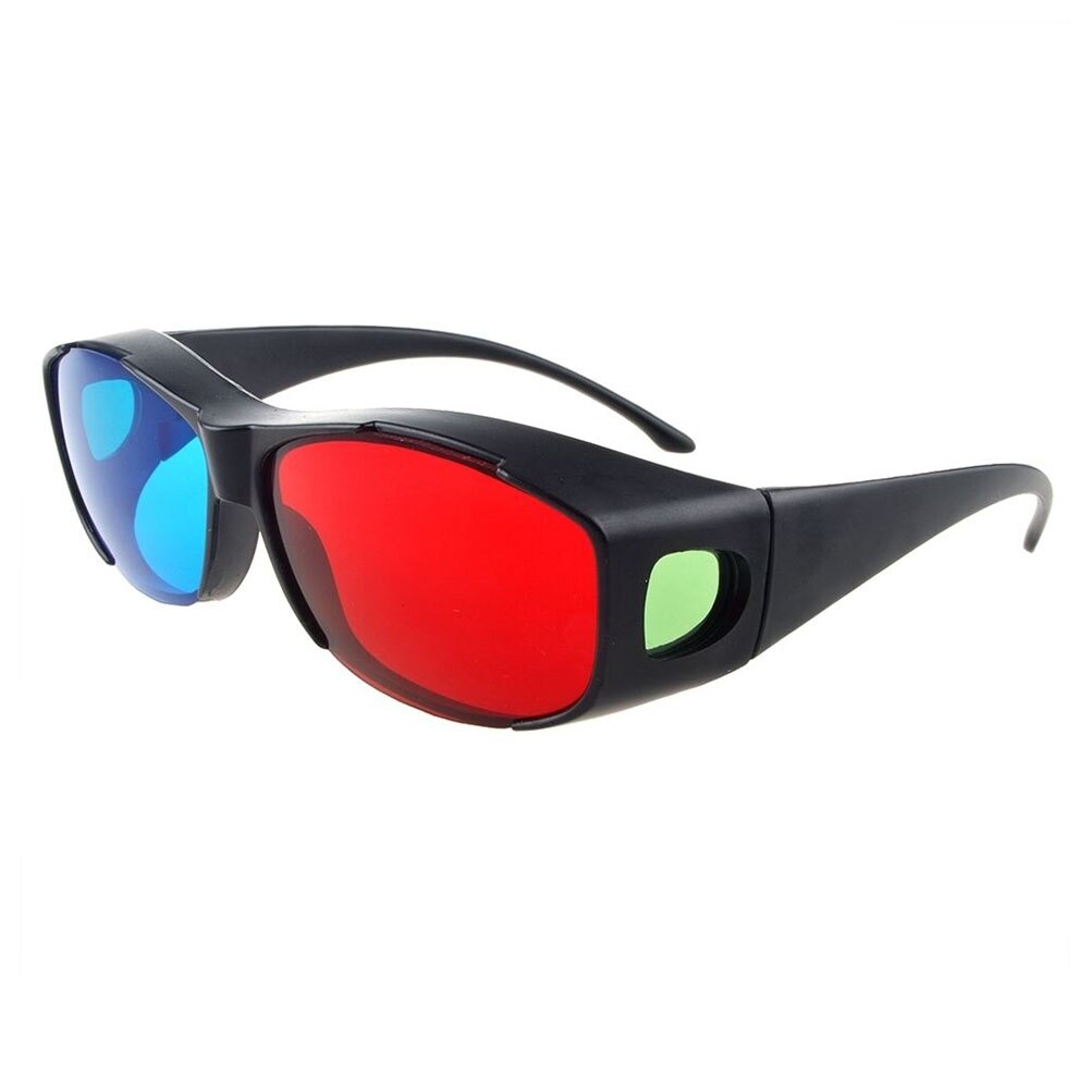 2pcs Game Universal DVD Vision Ultra Clear Virtual 3D Glasses Black Frame Movie TV Dimensional Anaglyph Cinema Red Blue