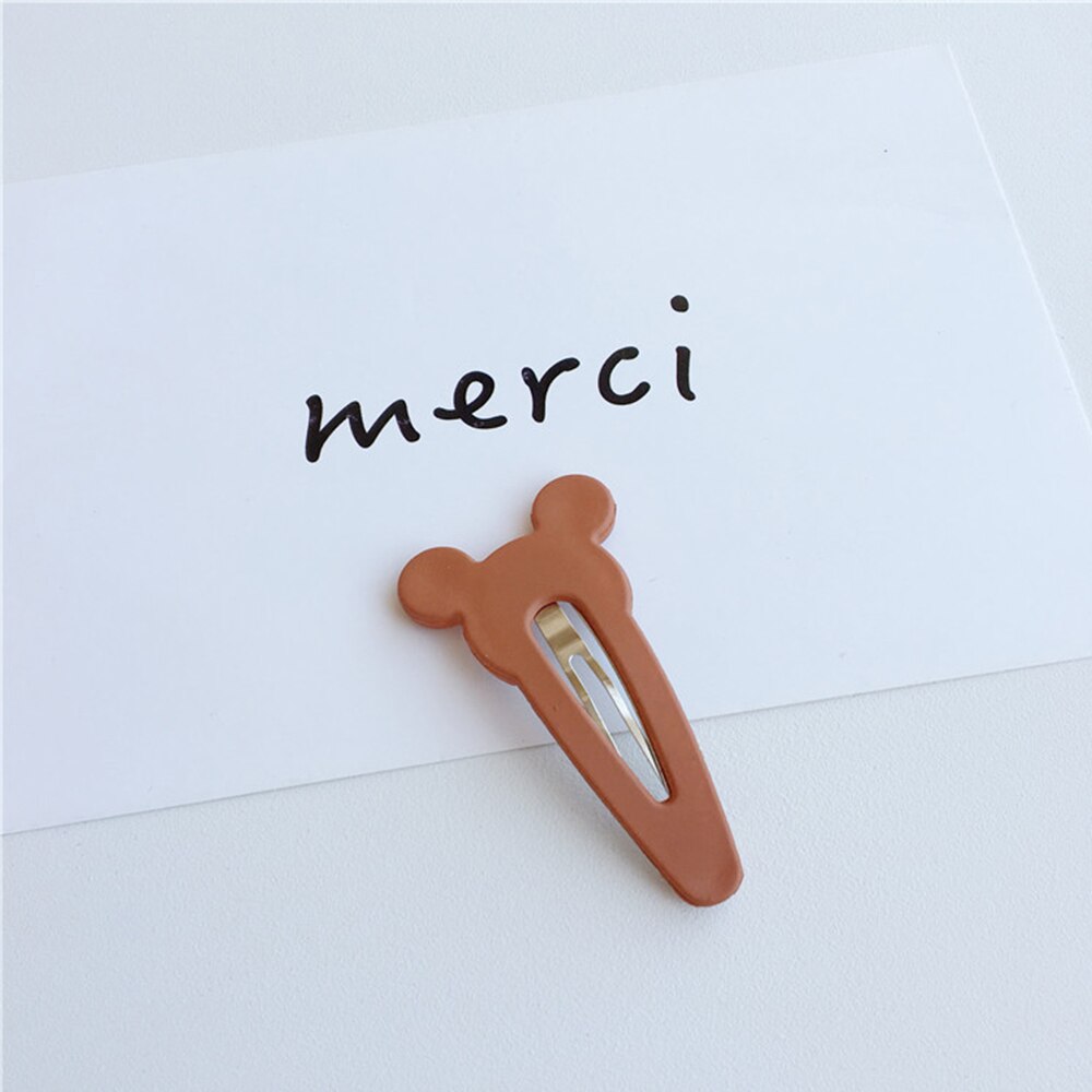 1Pc Matte Vernis Bb Clips Meisjes Haarspeld Konijnenoren Haar Clips Voor Meisjes Kinderen Haar Accessoires: orange