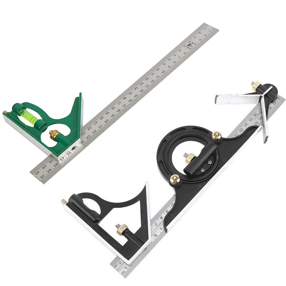 3 In1 Adjustable Ruler Multi Combination Square Angle Finder Protractor 300mm Measuring Set Tools Universal Ruler Right Angle