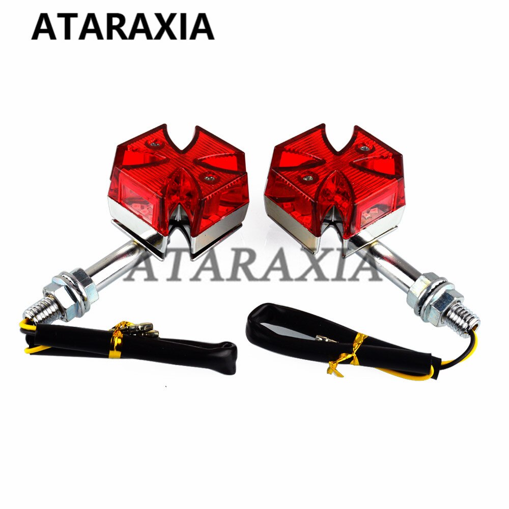 Universele Motorfiets Led Achterlichten Remlicht Rood Iron Cross Knipperlicht Brake Achterlicht Led Met Kentekenverlichting