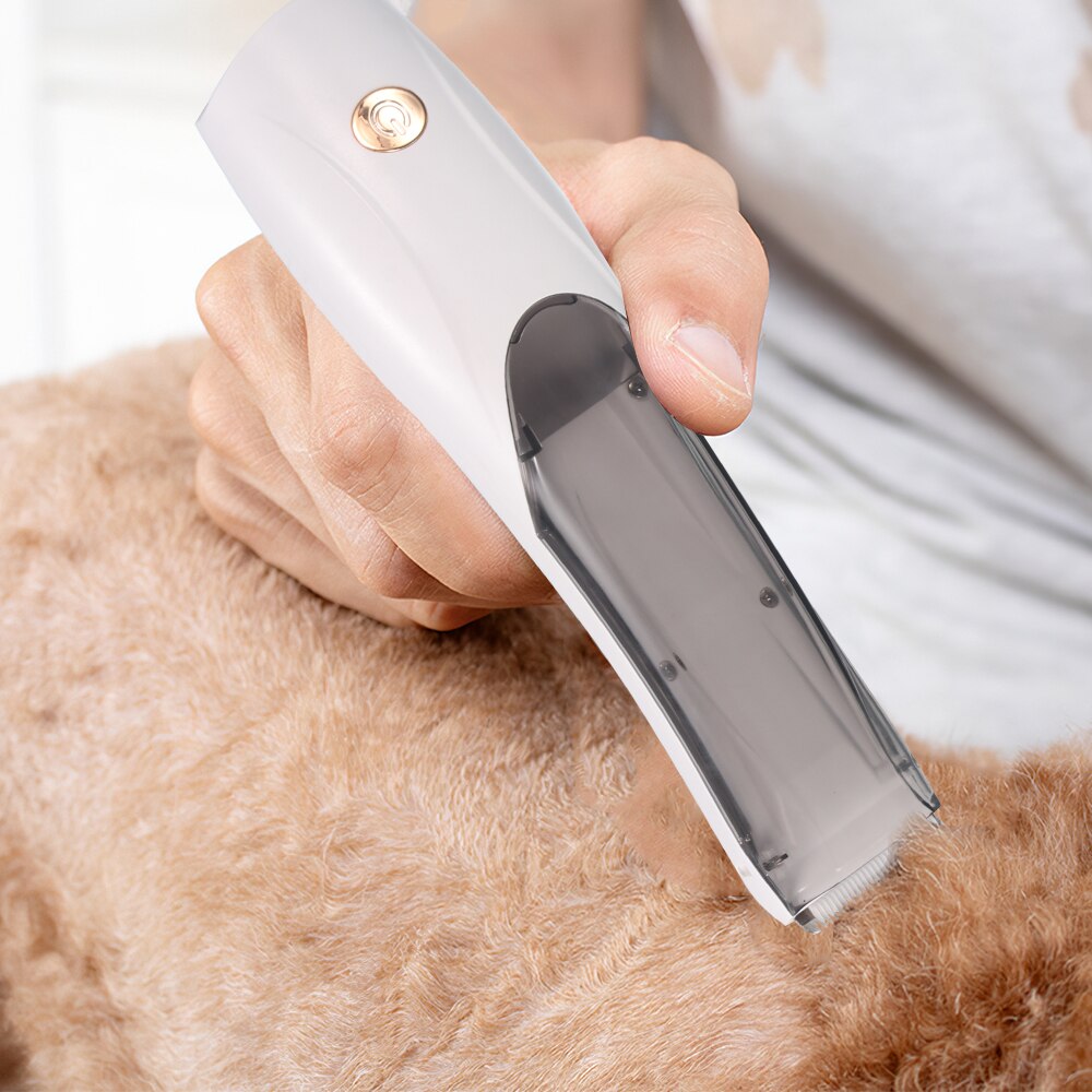 Vacuum Pet Clipper Rechargeable Three Modes Mute Hair Cutter With Detachable Blade And Two Combs Vacuum Pet Clipper Pet