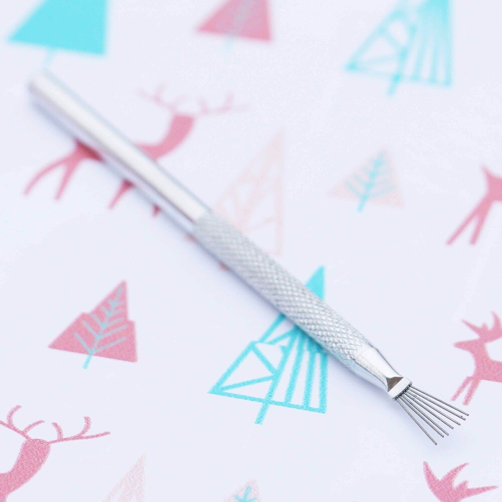 7 Pin Feather Wire Texture DIY Fondant Figure Sculpting Modeling Texture Brush Tools For Create Hair Details