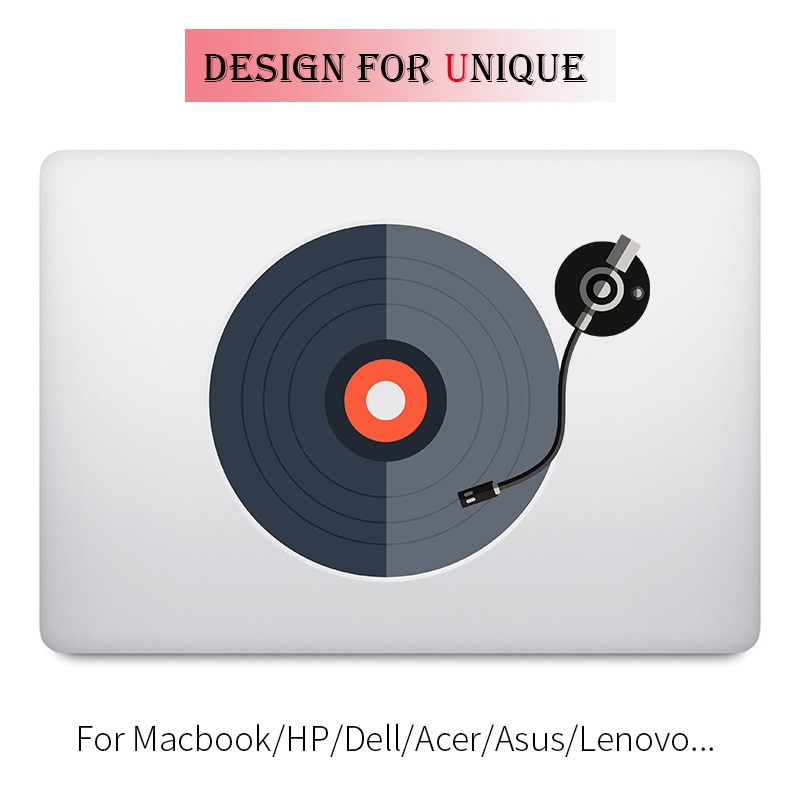 DJ lecteur de disque autocollant pour ordinateur portable coloré pour Apple Macbook décalque Pro Air Retina 11 12 13 15 pouces vinyle Mac Mi Surface livre peau