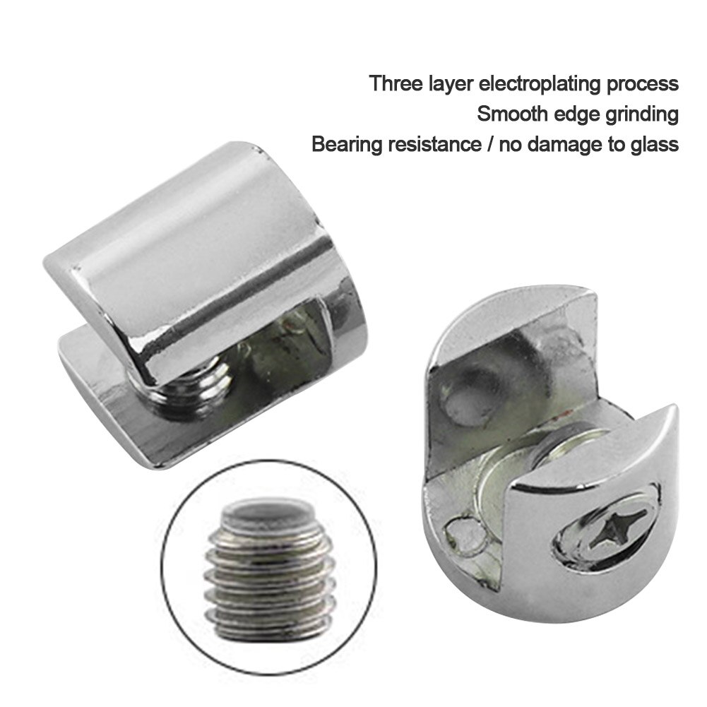 8pcs Mini Balcony Cylindrical Shape Window Fixed Bathroom Glass Clamp Zinc Alloy Easy Install Adjustable Shelf Hardware Corner