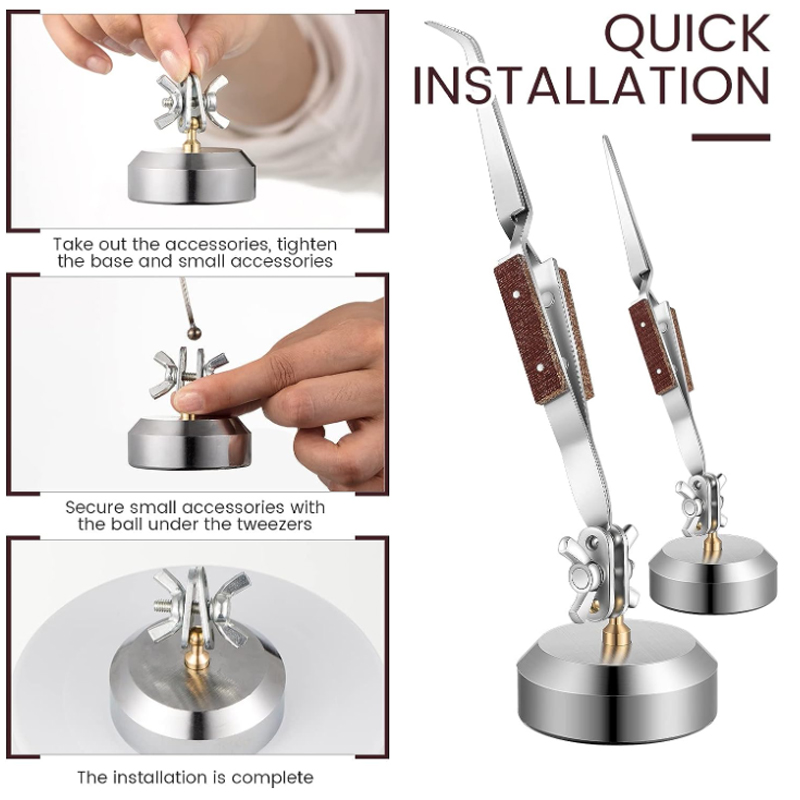 Pro Sieraden Solderen Pincet Rechte Gebogen Tip Selflock Lassen Tweezer Cross Locking Sieraden Maken Craft Tool Voor Juwelier