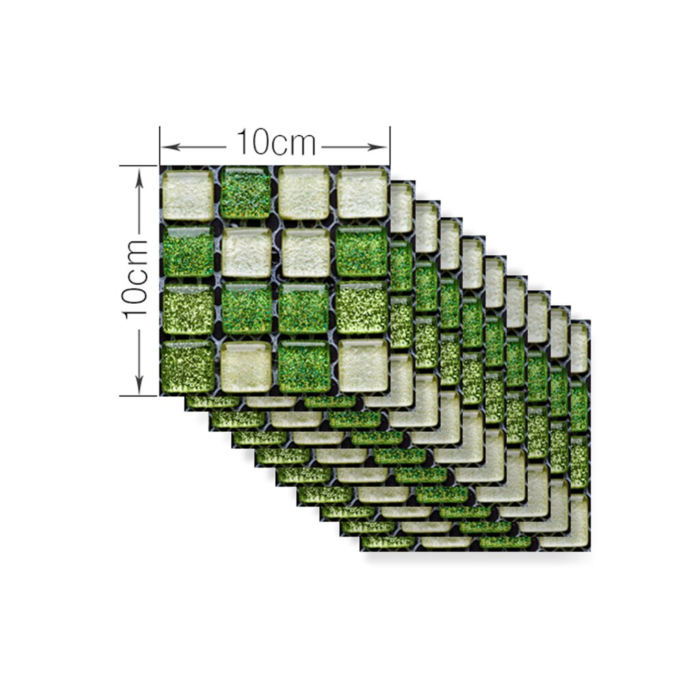 10 stk / sett diy mosaikk mønster fliser klistremerker møbler unike fliser klistremerker vanntette bad vegg gulv dekaler: G