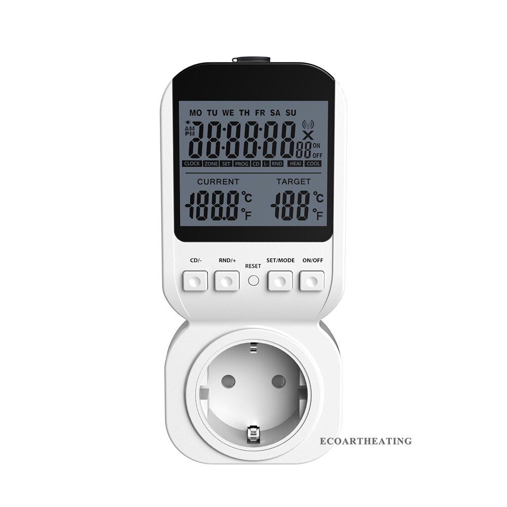 Multi-function Thermostat Timer Switch Socket with Sensor Probe Energy-saving Mechanical Timer Socket Timing Switch