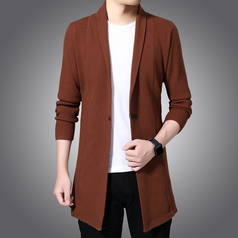 Heren vest trui herfst x-lange gebreide trui jassen mode enkele knoop gebreide trui jas heren casual vest trui