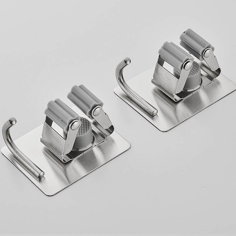 Salon balai et serpillère support inox robe crochets installation sans vis noir salle de bain étagères parapluie étagère de rangement