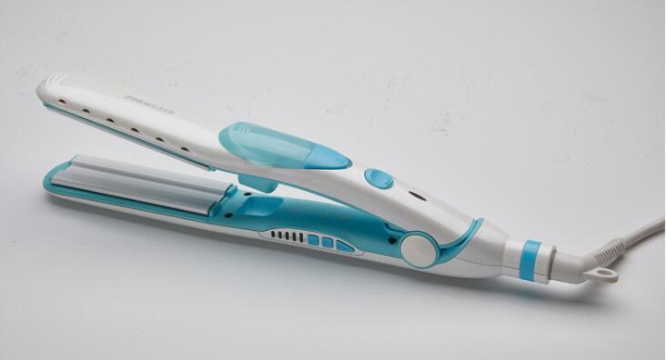 Fer à friser rond pour cheveux, étiquette privée, LCD, 10MM, fer à friser ultra fin en titane or Rose: Bleu / EU