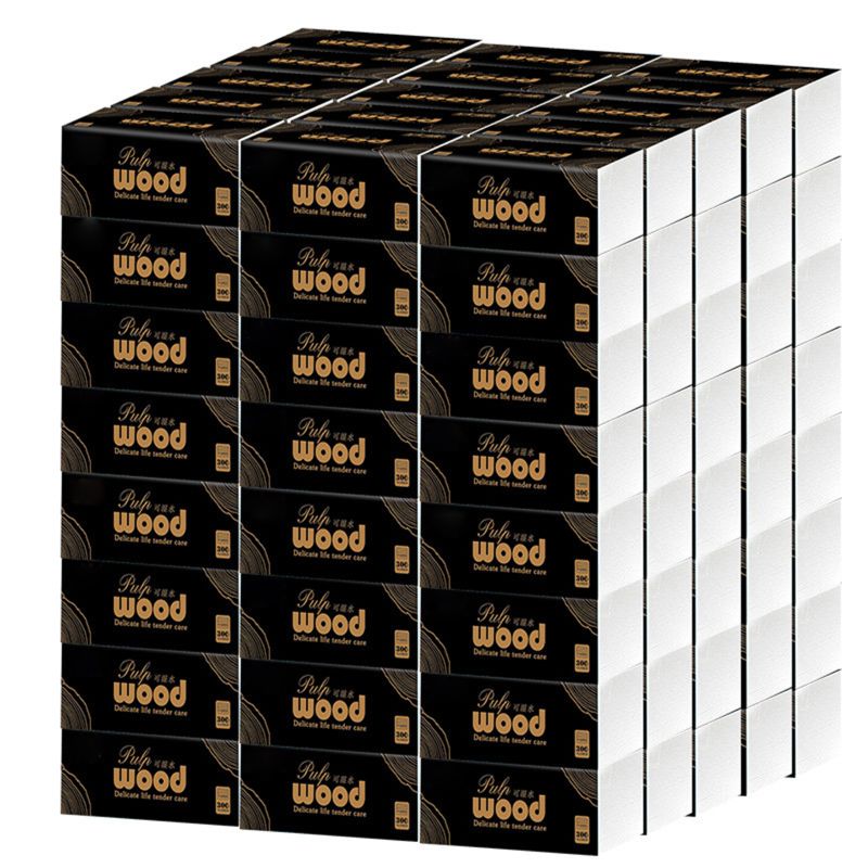 6 påsar toalettpapper av trä 4 lager utan kemiska handdukar papper 70 ark 17 x11.5cm 667d