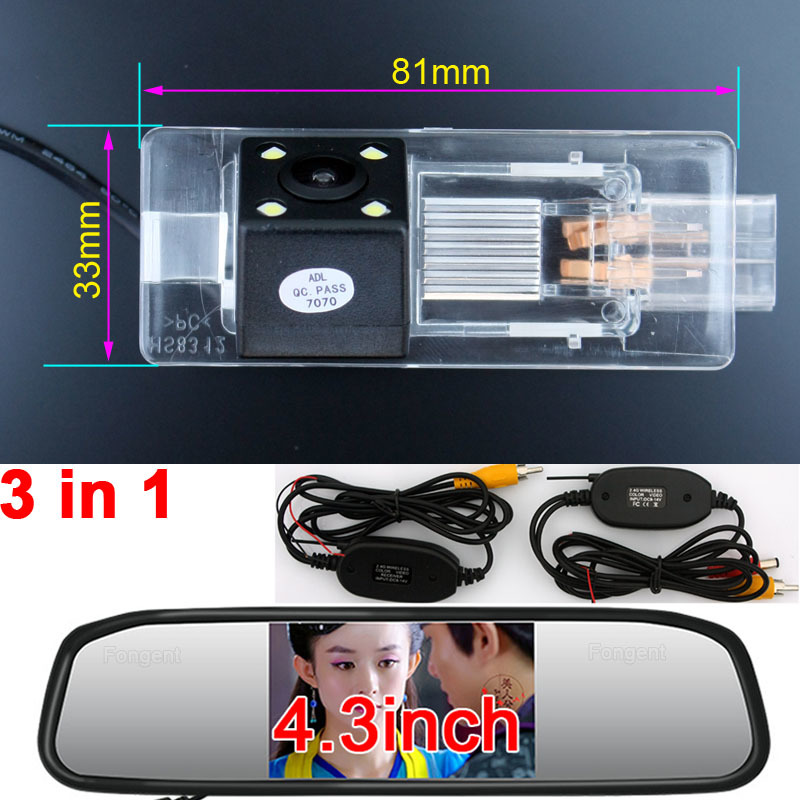 For Renault Fluence Clio 4 Captur Reverse Rear View Wireless Parking Back Up Off OAutomobile Camera Monitors: wireless monitor 2