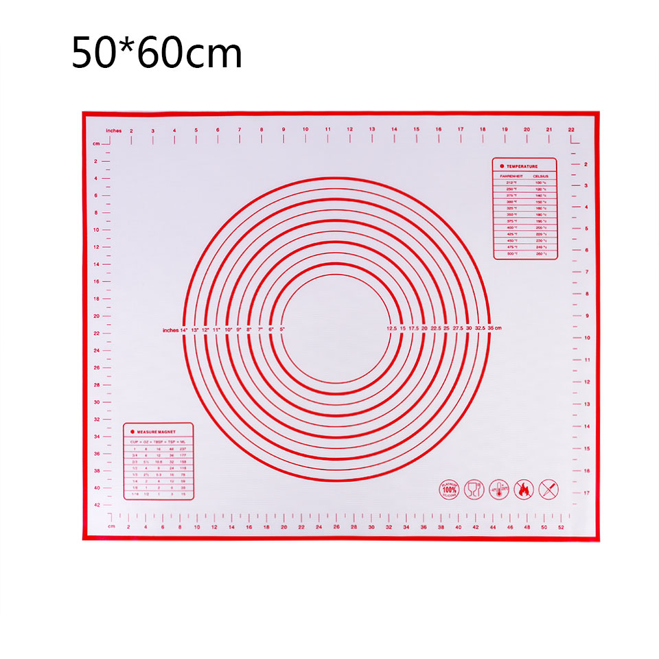 Vip Siliconen Bakken Mat Milieuvriendelijke Mat Voor Rolling Deeg Pad Grote Non-stick Oven Patisserie Bakken Accessoires Gereedschap: 50X60CM Red