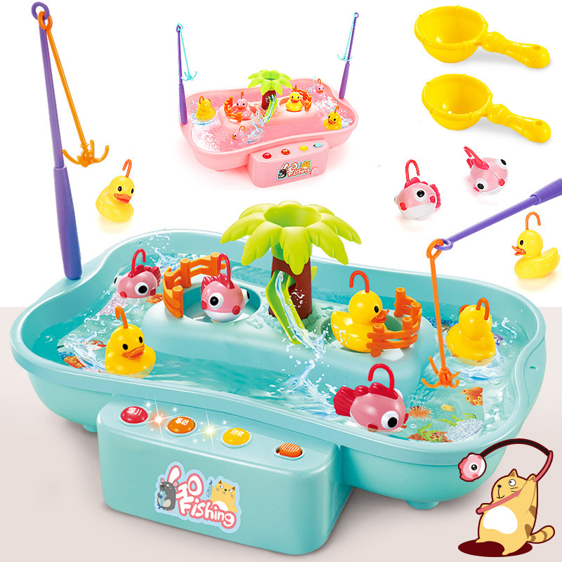 Kinder Wasser Spielzeug Elektrische Rotierenden Musik Multi-Funktion Hydrodynamischen Zyklus Angelrute Rod Spielzeug Für Kinder g l c