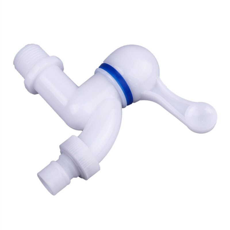 1pc Plastic Faucet PP Mini Tap Male Thread White Small Bibcock Easy Install Washing Machine Garden