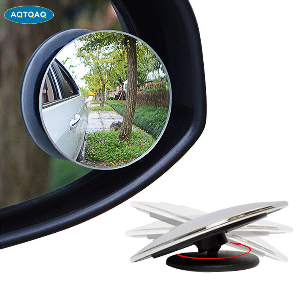 Aqtqaq 1 Paar Dodehoekspiegel-Universal Hd Glas Bolle Lens Frameloze Verstelbare Dodehoekspiegel Voor Alle Voertuigen auto
