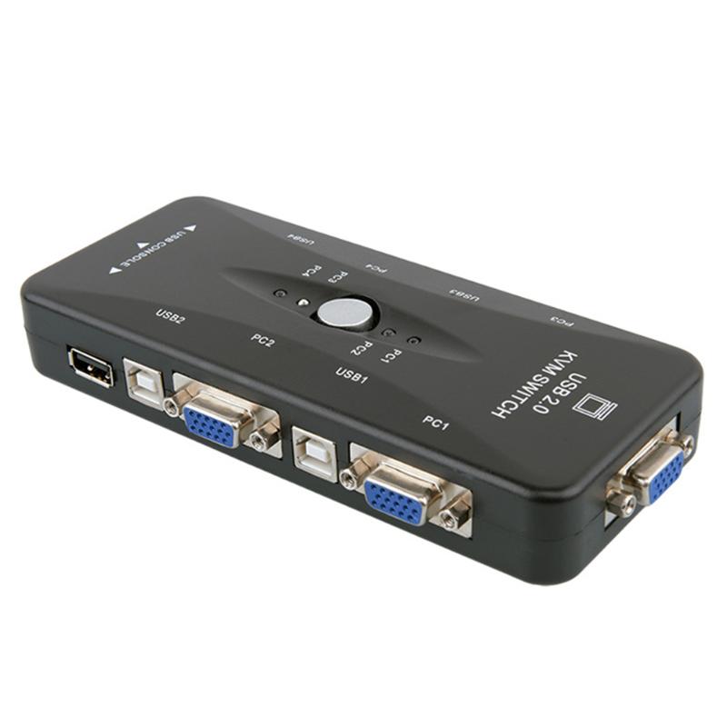 2 Poorten/4 Poorten Usb Hdmi Kvm Switch Box 2/4 In 1 Out 4K 1080P Vga Splitter kvm Switch Adapter Voor Hdtv Monitor Projector