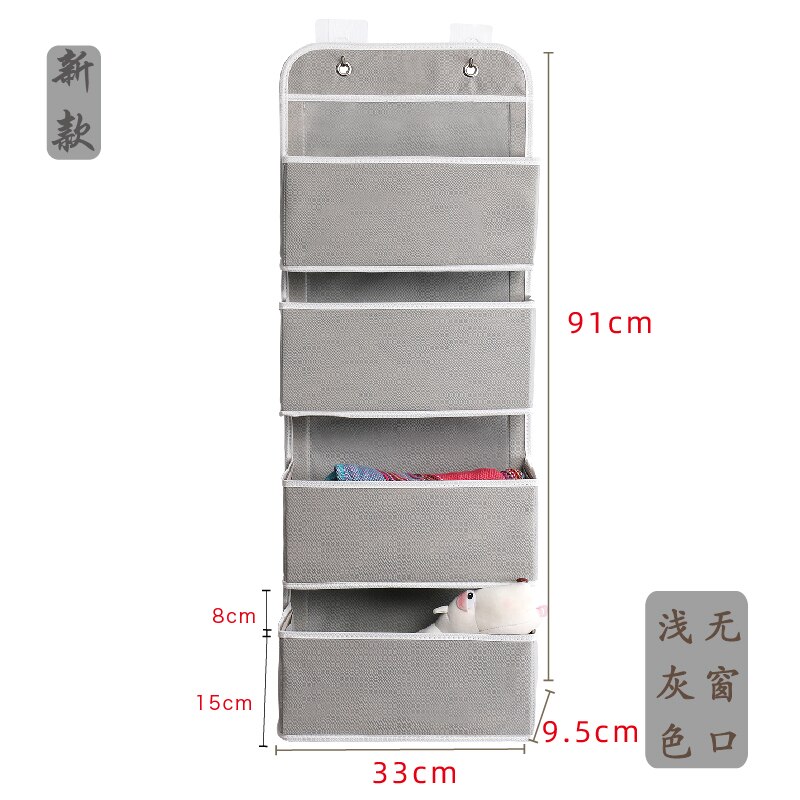 Artículos para el hogar simples, organizador de 4 bolsillos para colgar en la pared, armario, bolsa de almacenamiento sobre la puerta, organizador de juguetes, bolsa, colgador: light g91X33X9.5cm