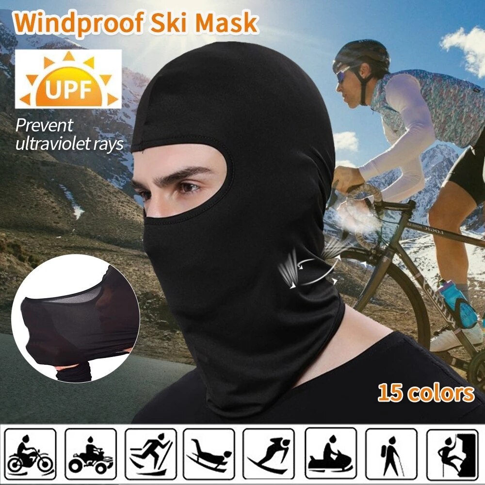Motorcycle Face Mask Cycling Balaclava Full Cover Face Mask Hat Balaclava lycra Ski Neck Summer Sun Ultra UV Protection Thin