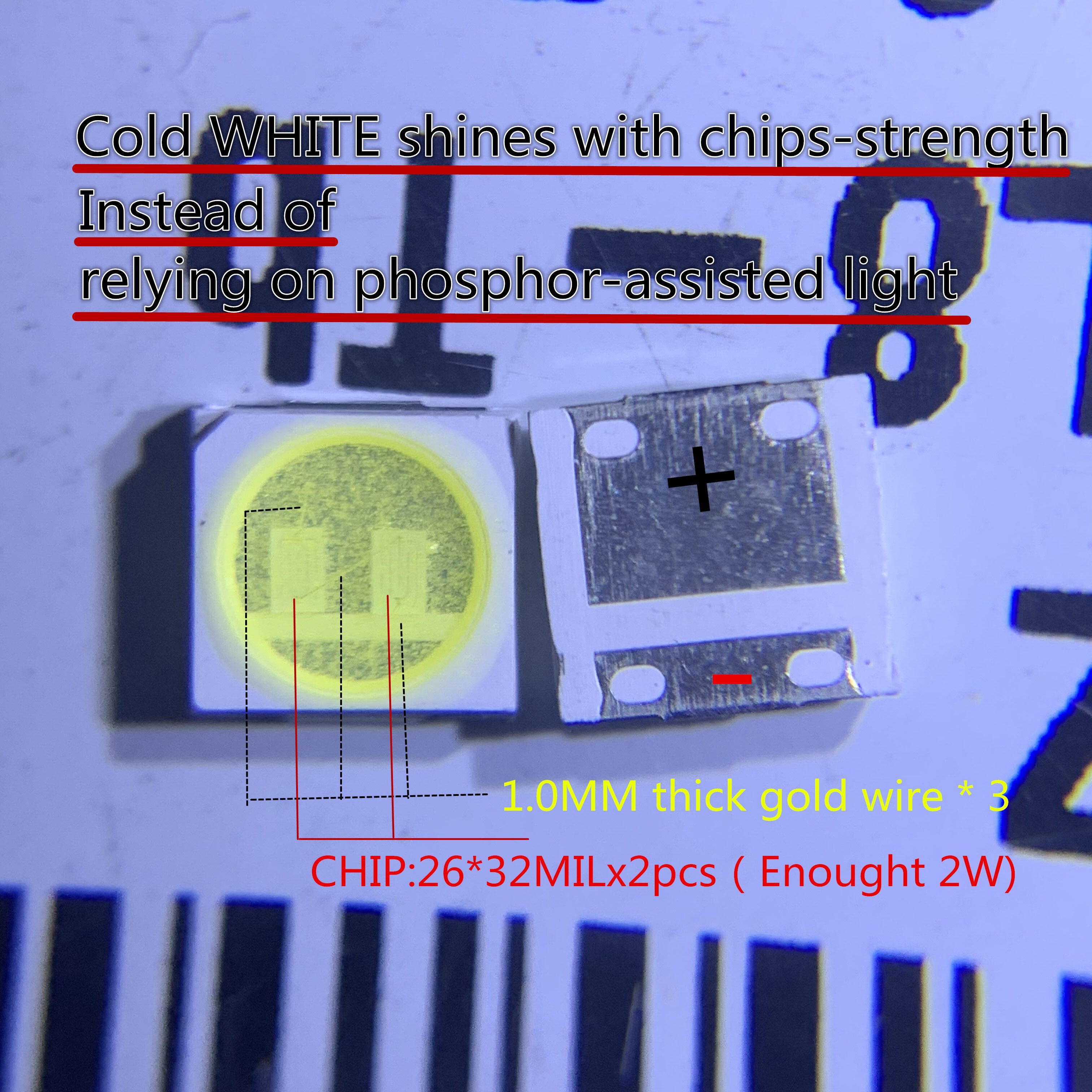 20PCS/Lot For LG SMD LED 3535 6V Cold White Chip-2 2W For TV/LCD Backlight TV Application