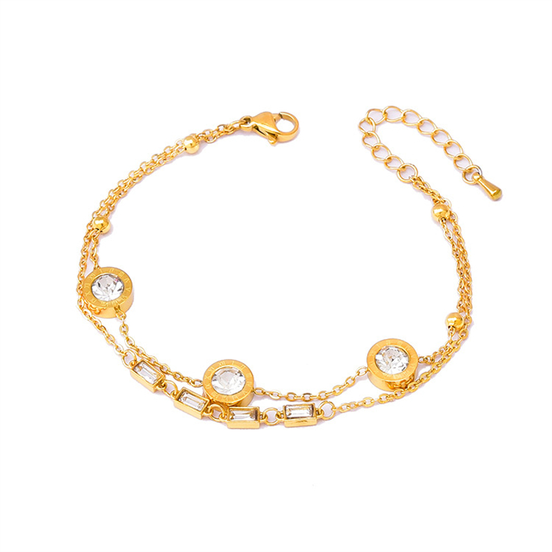 316l Roestvrij Staal Mode Fijne Sieraden 8 Verschillende Stijlen 2-Laags Hart Vlinder Zirkoon Charm Ketting Armbanden Voor Vrouwen: Roest Rood