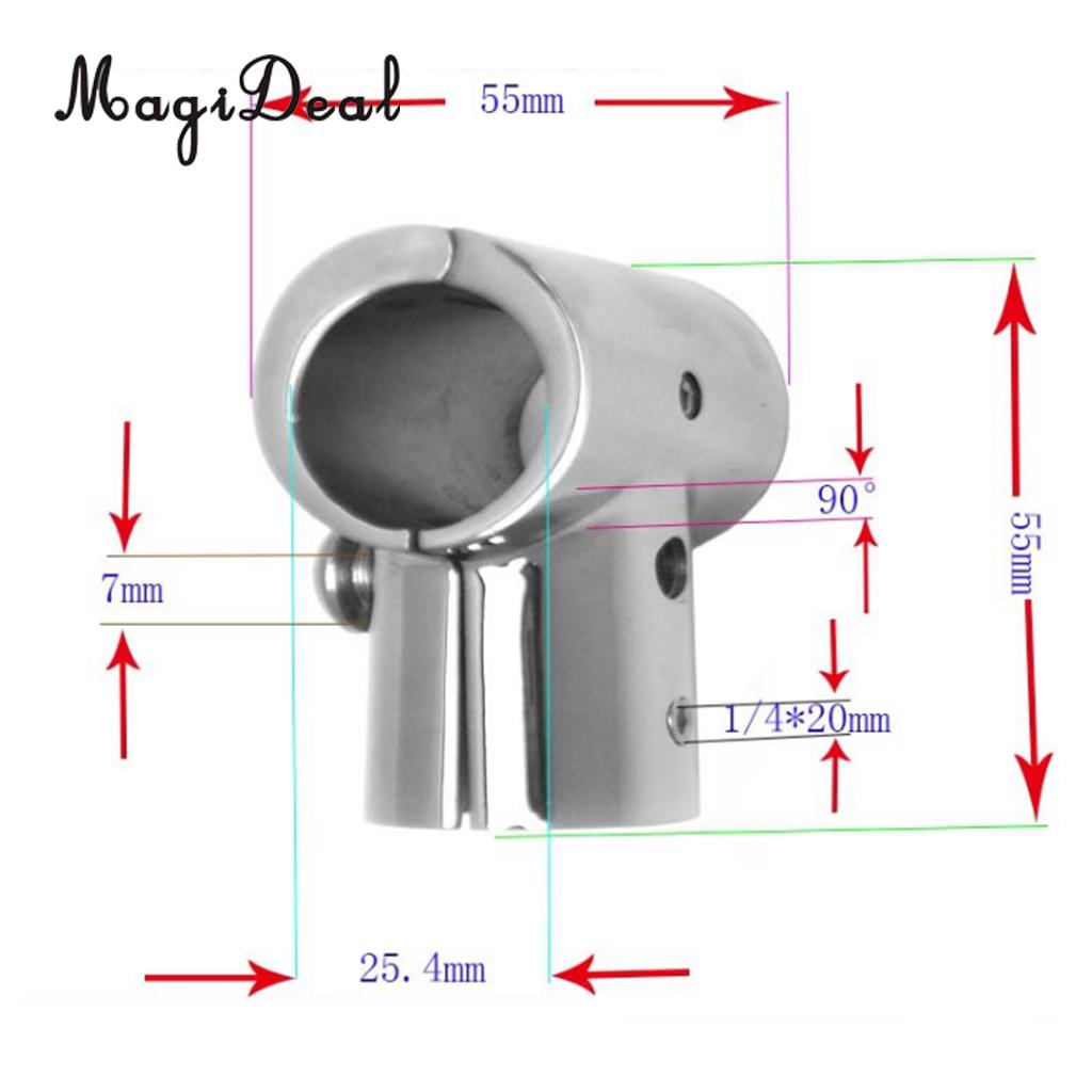 25mm Boat Hand Rail Fitting Boat Yacht Handrail Fitting 90 Degree Marine 316 Stainless Steel High Impact 3-Way Tee Rail Fitting