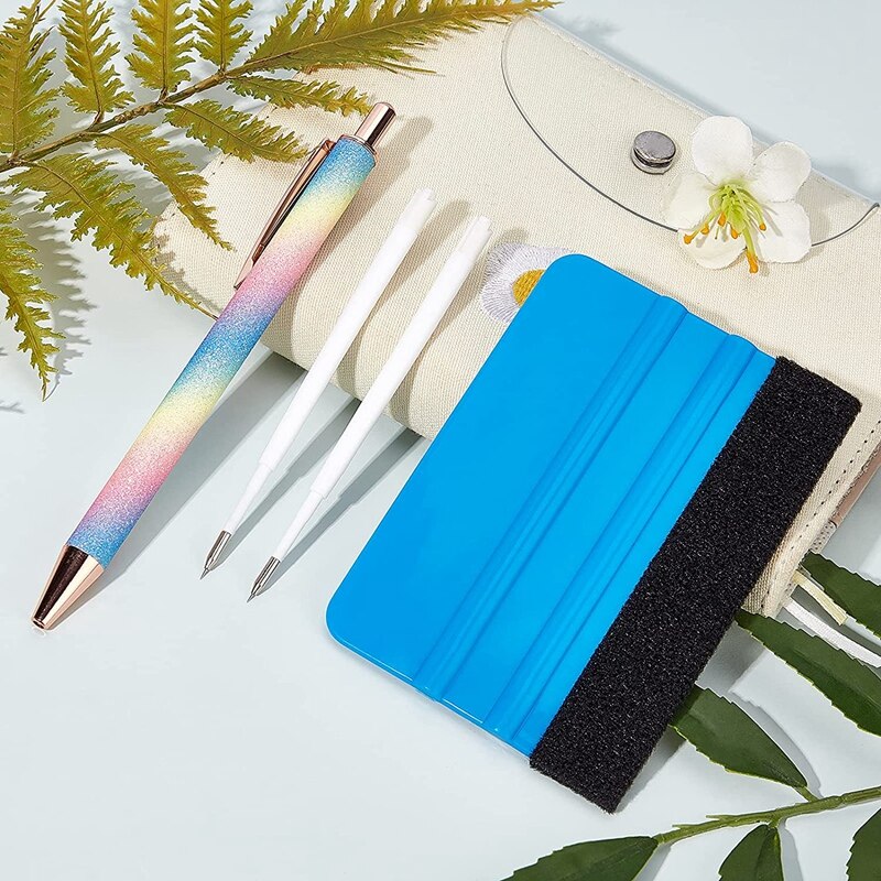 4PCS Precision Pin Pen Set Craft Vinyl Weeding Tools Retractable Air Pin Pen Wrap Installation Kit With 2 Refills