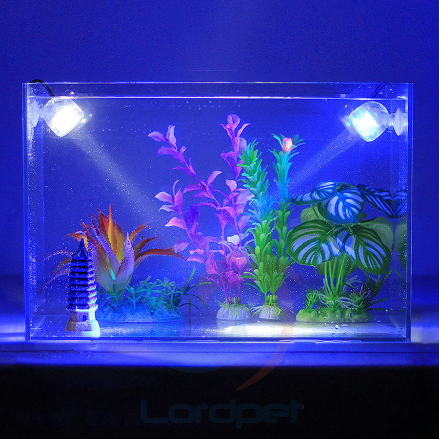 Aquarium Amphibious Submersible Mini LED Spotlight Adjustable Direction Mulyi Color Lamp Light With Suction Clip