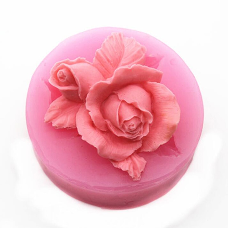 3D Rose Bloem Siliconen Mal Polymeer Klei Zeep Snoep Chocolade Cookie Bakvorm Cupcake Topper Fondant Cake Decorating Gereedschap
