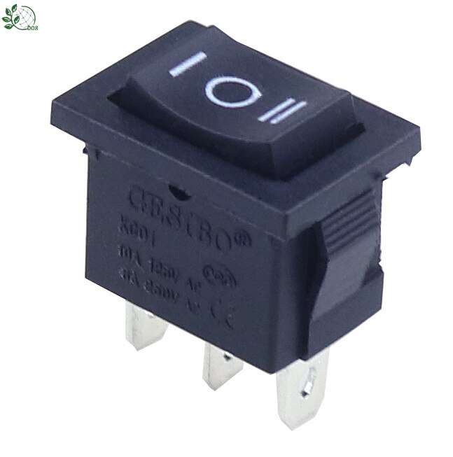 ! 1 Pcs Spdt Mini Black 3 Pin Rocker Switch Ac 6A/250V 10A/125V KCD1: 3PIN ON OFF ON