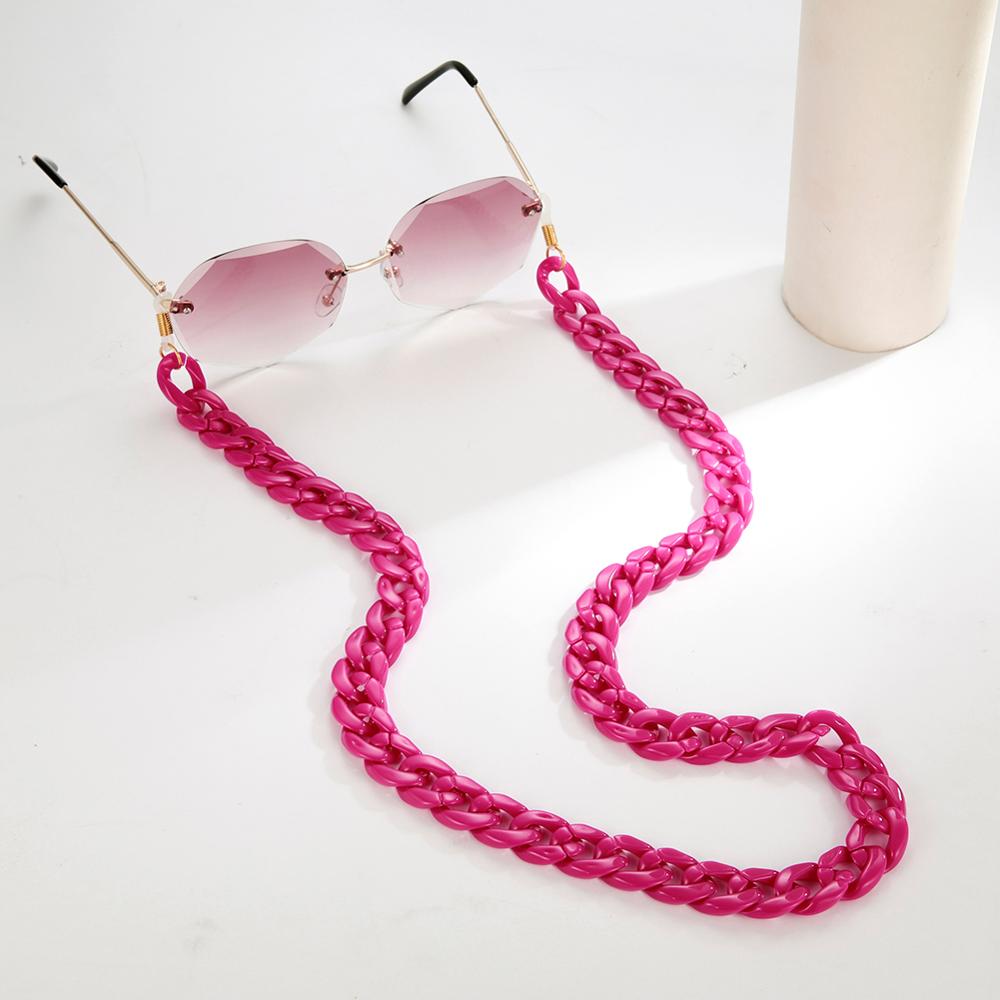 Hot Occhiali Da Sole in Acrilico Catene Donne Occhiali Da Lettura Appeso Catena del Collo Della Cordicella Cavo di Occhiali Occhiali Corda Cinturino in Regalo per le Ragazze: Rose Red