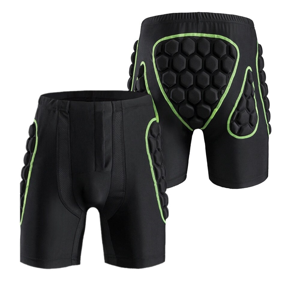 Männer der Hüfte Hintern Schutz Gepolsterte draussen Sport Skifahren skaten Snowboard kurze Hose Hüfte Schutz kurze Hose Pad Für Ski Snowboard: Grün / XXL