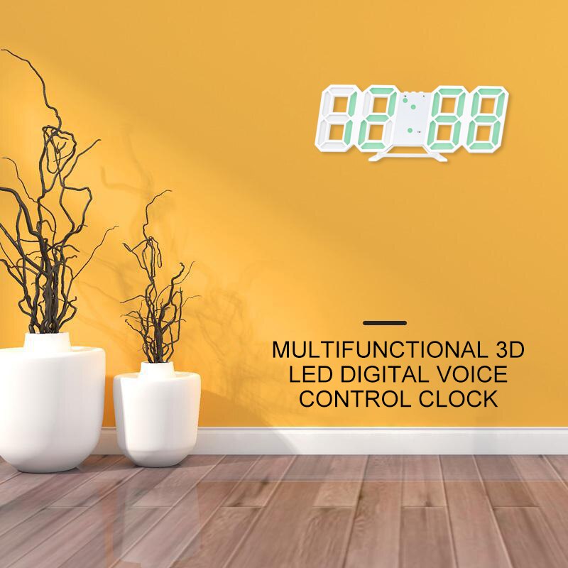 6 farver 1pc 3d stereo elektronisk ur soveværelse skrivebord smart led digitalt vækkeur boligindretning multifunktionelt plast stemmeur