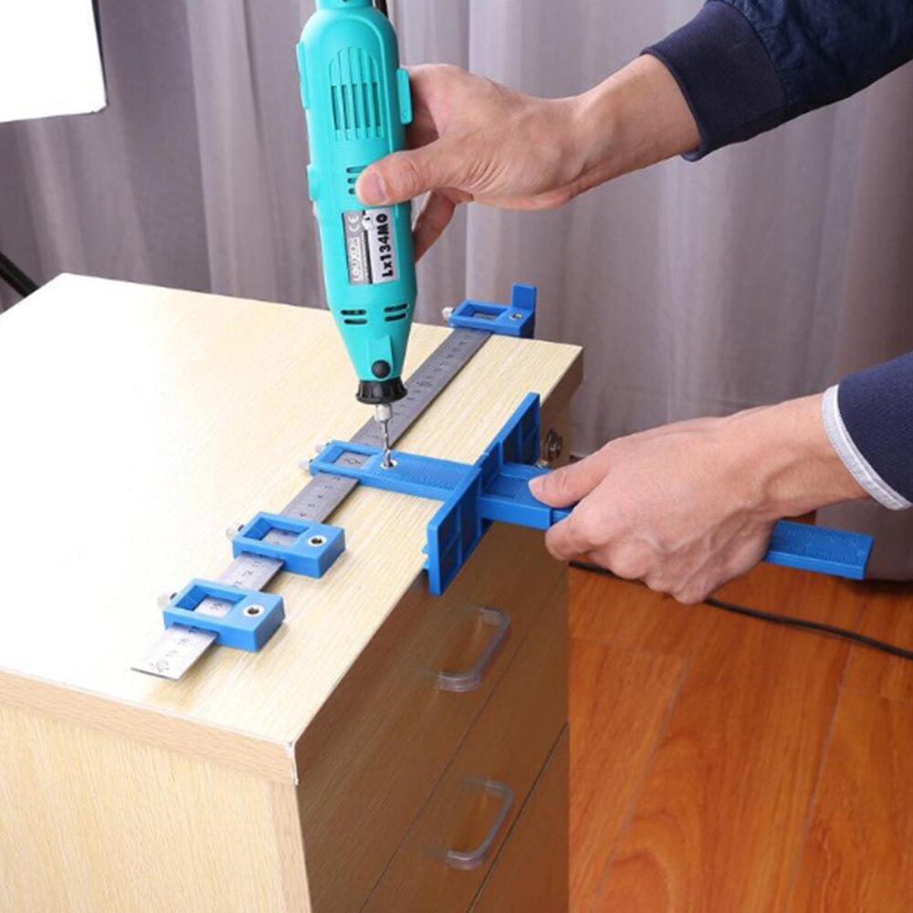 Punch Locator Drill Bit Guide Set Detachable Hole Punch template Jig Center Sleeve Cabinet Hardware Locator Wood Drilling Tool