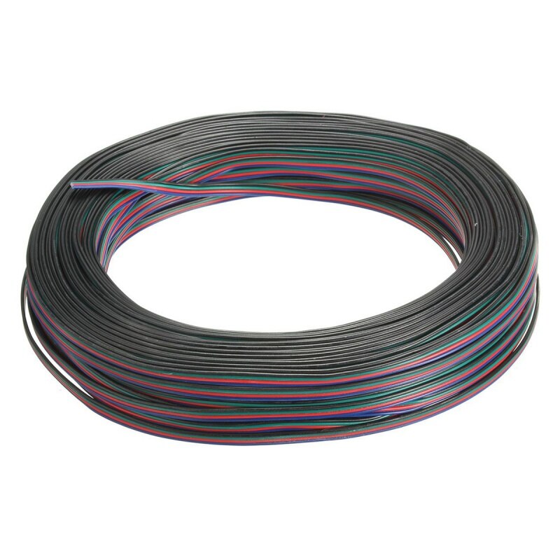 4 Pin Wire Extension Connector Cable Cord For LED RGB Strip 3528 5050 Connector Colourful 50M: Default Title