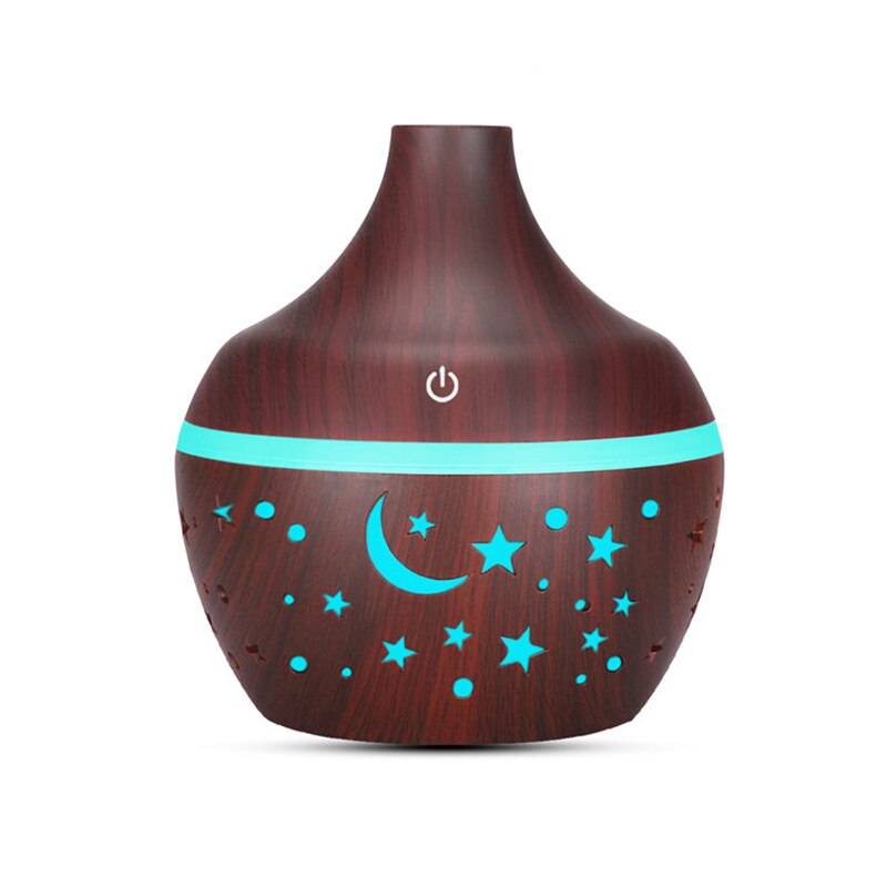 300Ml Usb Elektrische Aroma Air Diffuser Hout Ultrasone Luchtbevochtiger Essentiële Olie Aromatherapie Cool Mist Maker Voor Thuis Auto: B-3