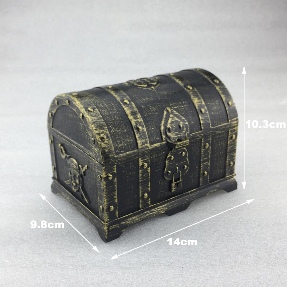 Plastic Pirate Treasure Box Crystal Gem Jewelry Box Storage Organizer Chest Box Treasure For Jewelry Gem Trinket Box: Ancient copper Dome
