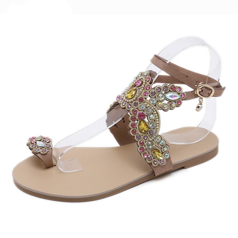 Summer Bling Bling Colorful Rhinestone Butterfly Woman Sandals Crystal Flats Flip Flops Female Single Shoes Party Beach