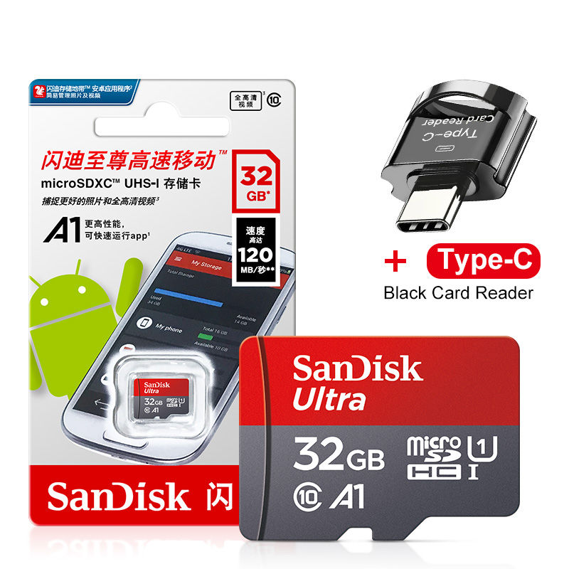 Micro sd 128GB 64GB 32GB 100mb/s TF usb flash memory card microsd 98MB/s class10 for Type-C adapter: 256GB