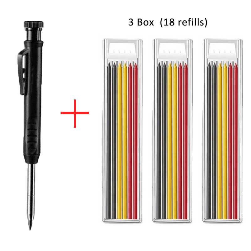 Solide Tischler Bleistift mit Nachfüllung Blei und Gebaut-in Spitzer für Tiefe See Mechanische Bleistift ritzen Kennzeichnung Holzbearbeitung Werkzeug
