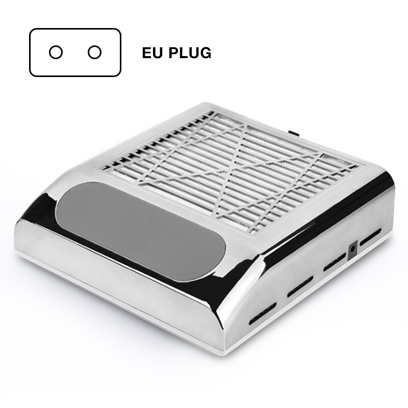 80W Potente Collettore di Polveri Del Chiodo Del Salone Del Chiodo Expert Nail Macchina di Vuoto Cleaner Nail Fan Art Manicure Attrezzo del Salone con nail Filtro: 80W EU PLUG Silver